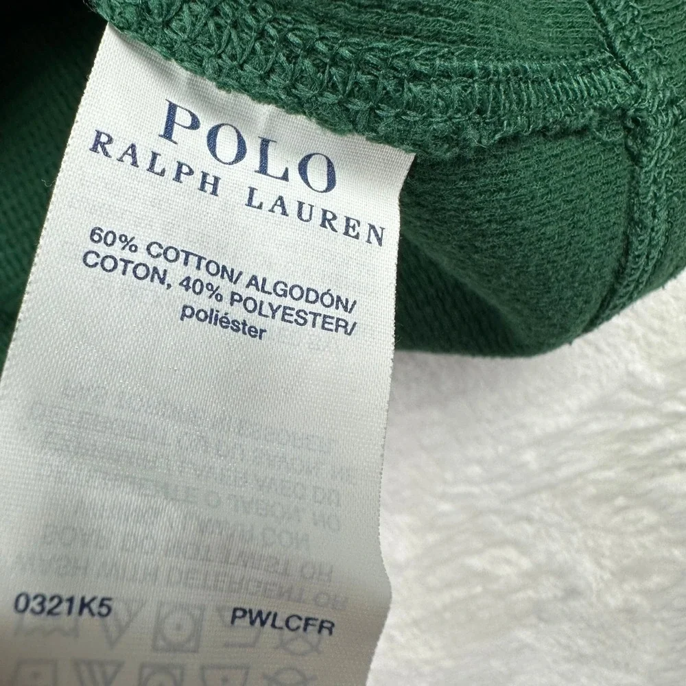 Polo Ralph Lauren Mens Size Large Green Waffle Knit Thermal Long Sleeve Shirt